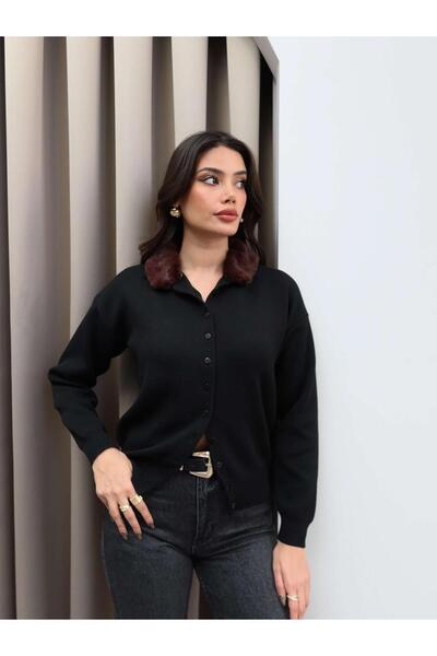 ESRAHELVACI Fur Collar Knitwear Cardigan