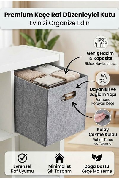 MYS FLEX Gray Inside-Cabinet 30X30 cm Organizer / Car Trunk Organizer / Box O...