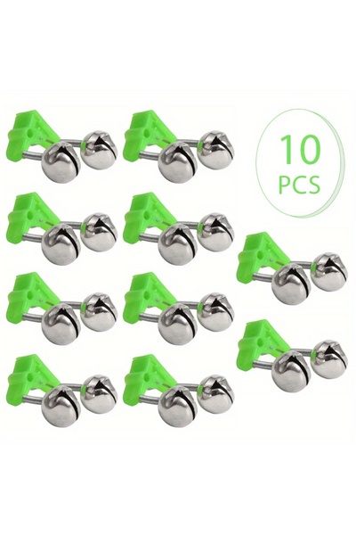 Choice 10pcs 10/50pcs Fishing Alarm Bells, Clip Bite Alert Fishing Rod Bell P...