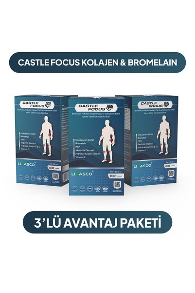 CASTLE FOCUS فوكس - مكمل غذائي لصحة العظام والمفاصل يحتوي على الكولاجين المتح...