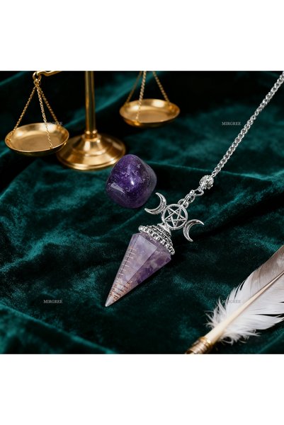 Choice7 2pcs-style h 2pcs Amethyst Spirit Pendant Paired with Natural Stone O...