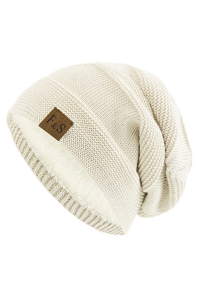 Choice 56cm-60cm White New Unisex Slouchy Winter Hats Add Fur Lined Men And W...