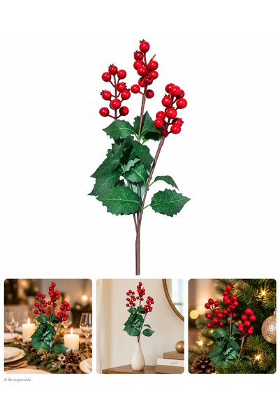 Yenigeldi 1 Piece of 3-Branched Leafed Kokina and Leafed Christmas Ornament D...