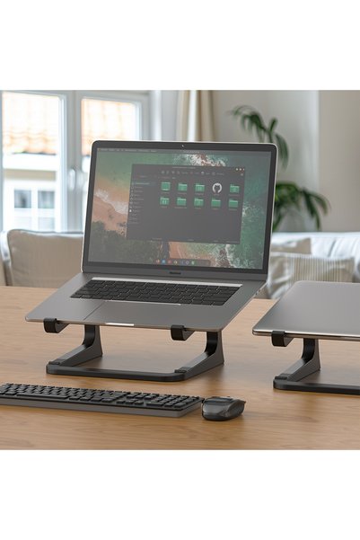 Choice3 black Ergonomic laptop stand with keyboard stand - portable desktop l...