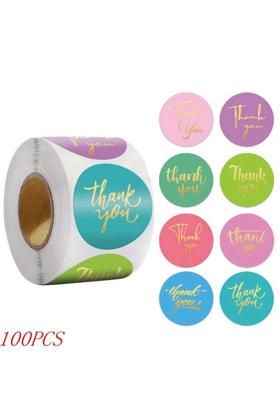 Choice8 H0137-100pcs 50-500pcs 1inch Blue Thank You Stickers For Envelope Sea...