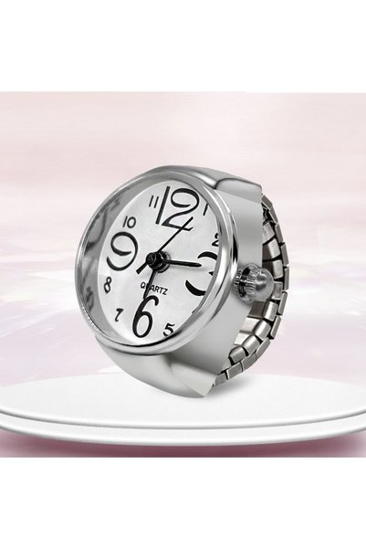 Choice white New Ring Watch Hot Selling Creative Circular Dial Alloy Shell Fi...