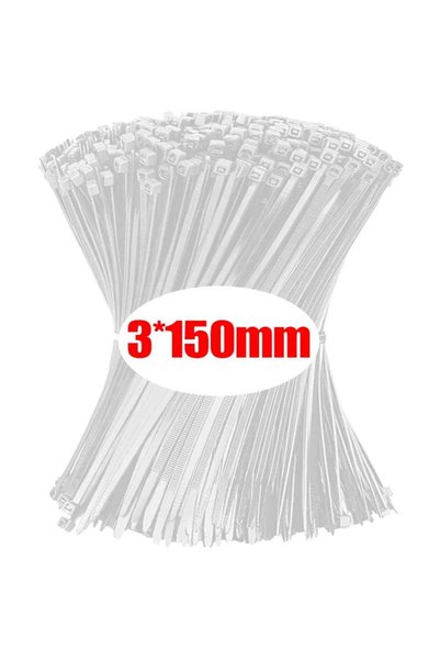 Choice19 100pcs White(3x150mm) 1000/100Pcs Nylon Cable Ties Self-locking Cord...