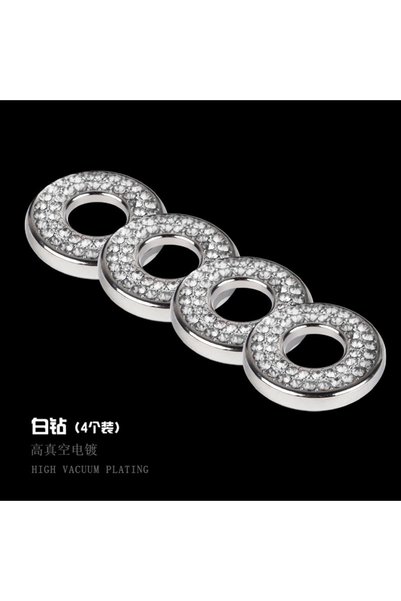 Choice1 Silver 4PCS Bling Inner Car Door Lock Cover Stickers Rhinestones Pull...