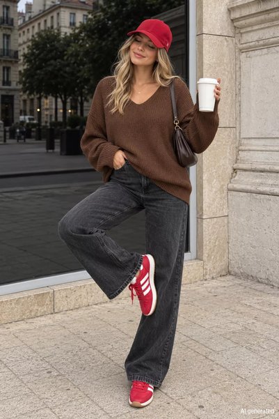TOZLU Bluză casual din tricot cu decolteu în V (potrivită pentru mărimile S, ...