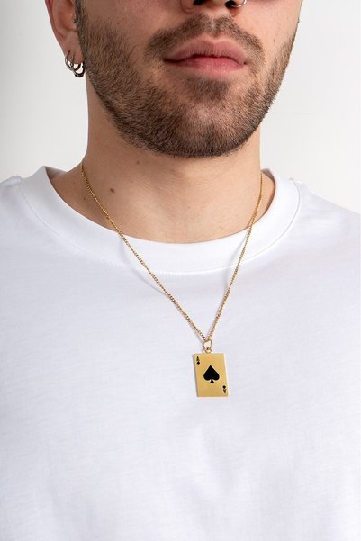 UKHWD SUPPLY 316L Steel Gold Poker Necklace