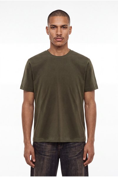 Machinist Men's Basic Relaxed Thin Cotton T-Shirt Dark Khaki