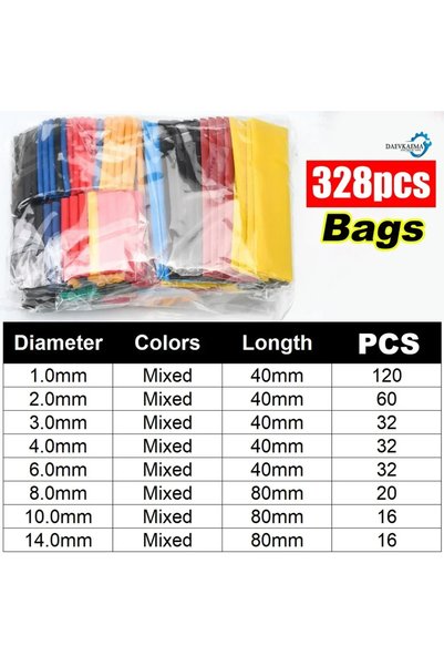 Choice Mixed-size 328pcs with a bag 800pcs With Box Heat Shrink Tube Kit Ther...