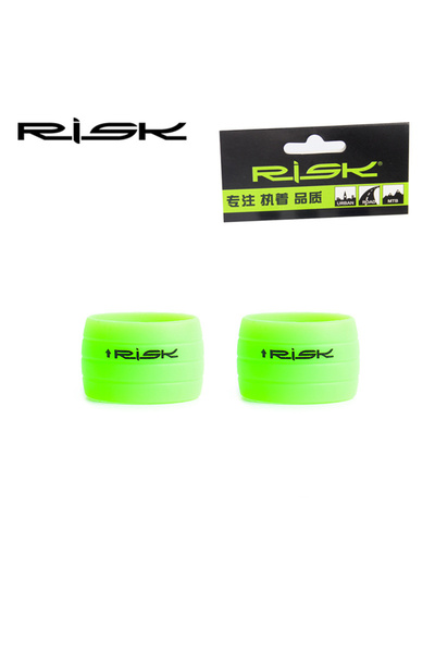 Choice green 2pcs RISK Bicycle Bike Handlebar Strap Tape Fixing Silicone Ring...