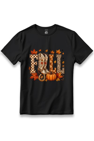 EZG Business تي شيرت مطبوع عليه عبارة Halloween Halloween Tema Crew Neck Fall...