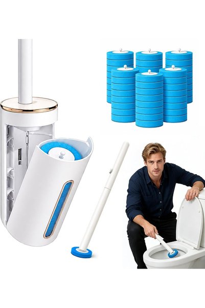Generic Disposable Toilet Brush Set with 24 Refills