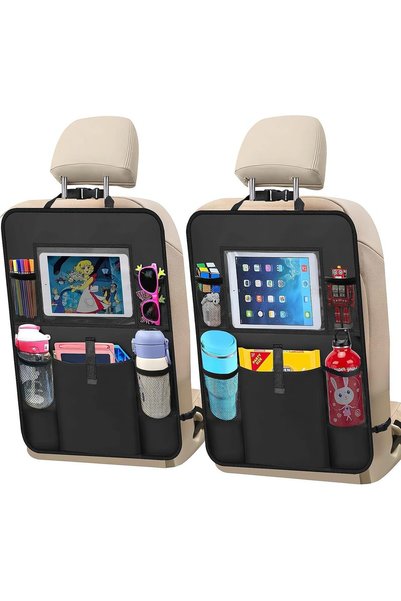 KASTWAVE Backseat Car Organizer, 2-Pack Waterproof Kick Mats, with Touchscree...