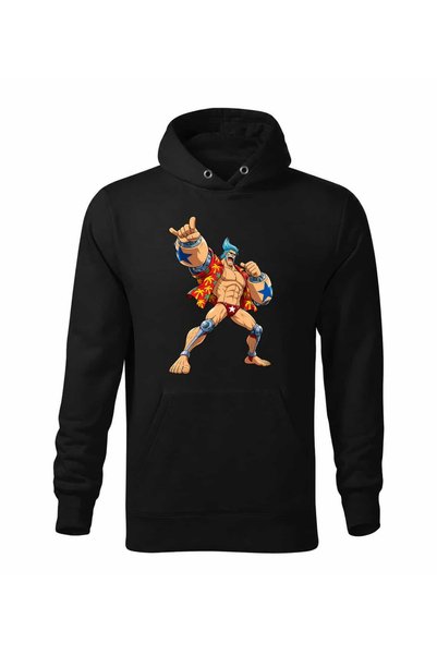 Malfini Hanorac personalizat "One Piece – Franky", Negru, Barbat, Unisex, 65%...