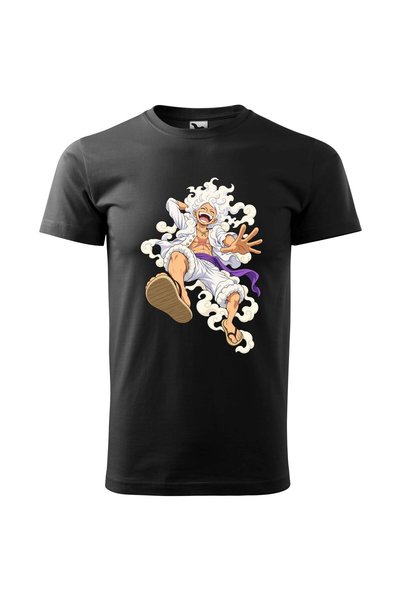Malfini Tricou personalizat "One Piece – Luffy #2", Negru, Copil, Bumbac 100%,