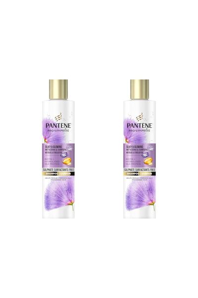 Pantene Комплект от 2 броя шампоан Pro-V Miracles Silky & Glowing без сулфати...