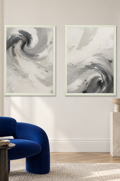 Atlas Sanat Galerisi Set de pânze abstracte din 2 piese Set de pânze înrămate...