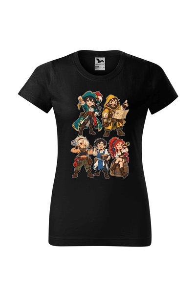 Malfini Tricou personalizat "One Piece – Piratii #2", Negru, Dama, Bumbac 100%,