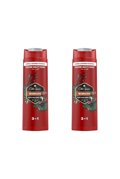 Old Spice Set de 2 Bearglove Gel de duș și șampon 3-în-1 pentru corp, păr și ...