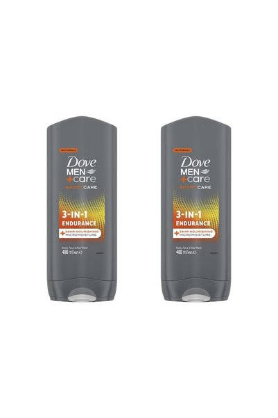 Dove Set de 2 Gel de duș Men+Care Sport Care Endurance 3-în-1, 400 ml