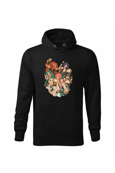 Malfini Hanorac personalizat "One Piece – Piratii #4", Negru, Barbat, Unisex