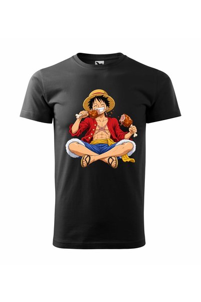 Malfini Tricou personalizat "One Piece – Luffy #3", Negru, Barbat, Bumbac 100%,