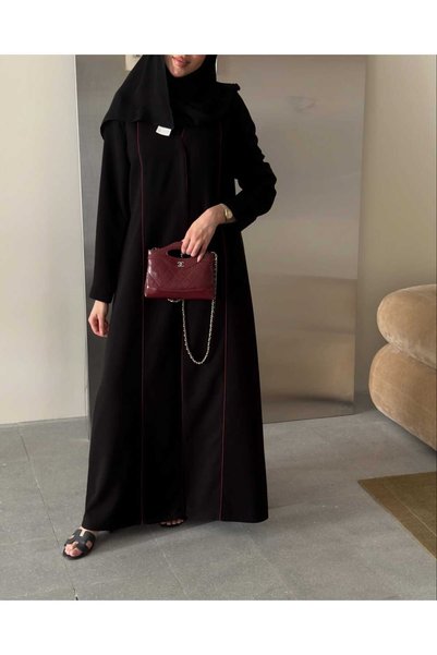 Shadan Art عبايه غزال خطوط برغندي