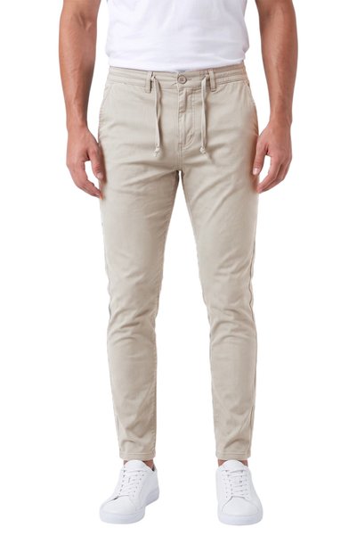 DeepSEA Erkek Slim Fit Likralı Krem Jogger Pantolon – Beli Lastikli İpli Esnek Spor Pantolon 2700523