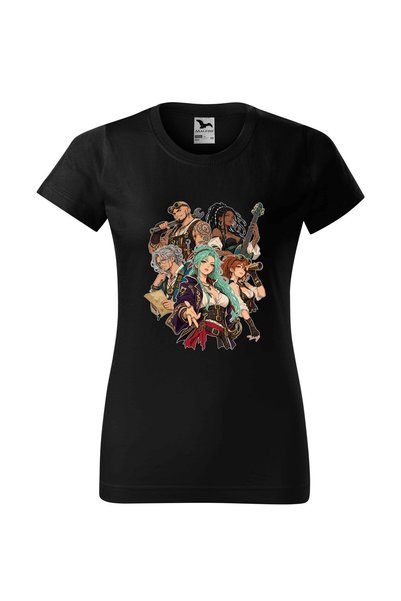 Malfini Tricou personalizat "One Piece – Piratii #7", Negru, Dama, Bumbac 100%,