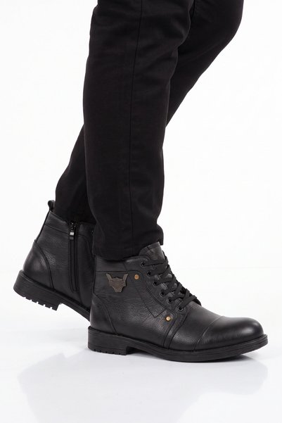 Aspor Black Genuine Leather, Fur Lined, Cold Resistant, Rubber Sole, Zippered...