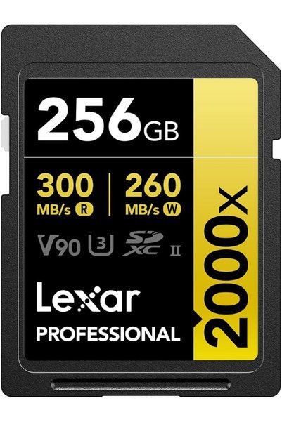Lexar Media بطاقات ليكسار بروفيشنال 2000x SDHC SDXC UHS II، باللونين الأسود و...