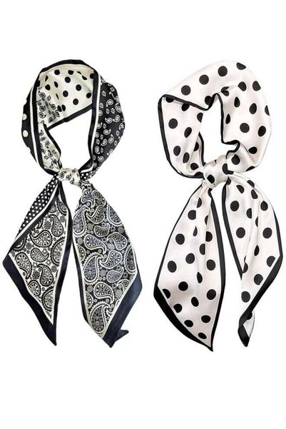 Arabest 2PCS Silky Satin Hair Scarf for Women, Lightweight Breathable Head Ne...