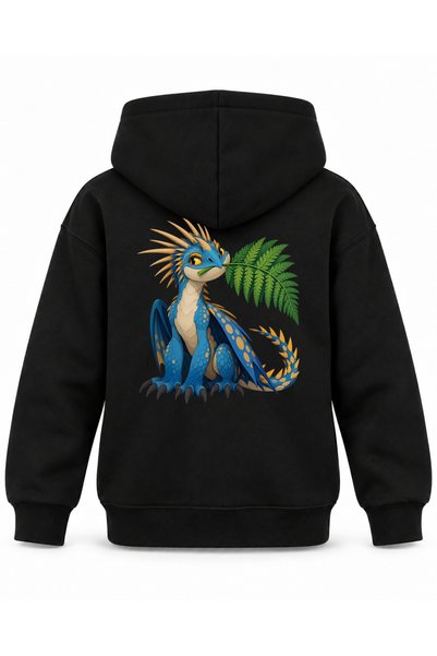 SVART WEAR هودي أسود للأطفال مطبوع عليه How to Train Your Dragon Blue Leaf