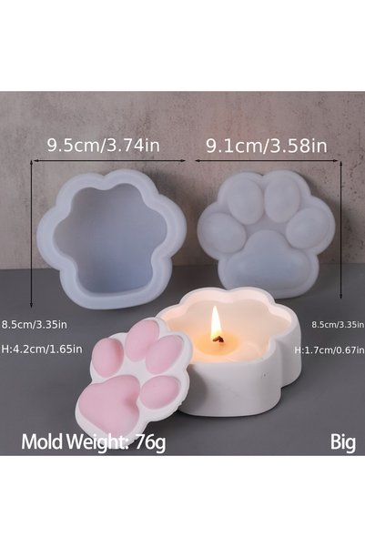 Choice L Cat Claw Storage Box Silicone Mold DIY with Lid Candle Jar Crafts Ma...