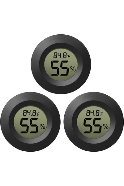 KASTWAVE مقياس حرارة ورطوبة صغير، 3 قطع، شاشة LCD رقمية، مقياس رطوبة داخلي وخ...