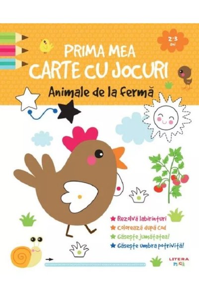 Litera Prima mea carte cu jocuri. Animale de la ferma