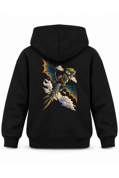 SVART WEAR هودي أسود للأطفال مطبوع عليه How to Train Your Dragon Far Island