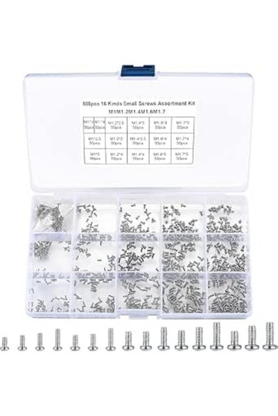 Generic 800Pcs Micro Machine Screws Assortment Kit - M1/M1.2/M1.4/M1.6/M1.7 S...