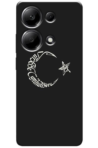 Zebana Redmi Note 13 5g Compatible Case Moon Star and Atatürk Silicone Case (...