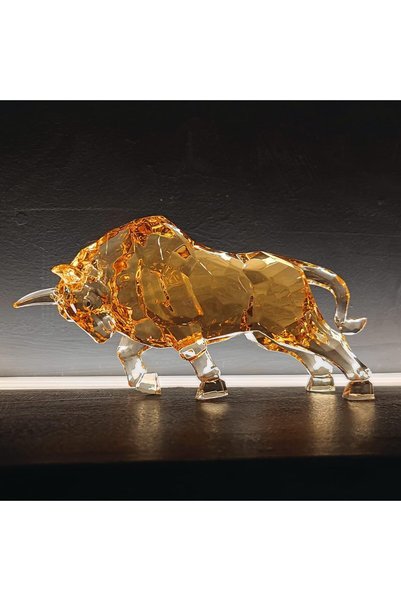 GENERAL FengShui Wall Street Bull Statue Acrylic Bull Figurine Sculpture Home...