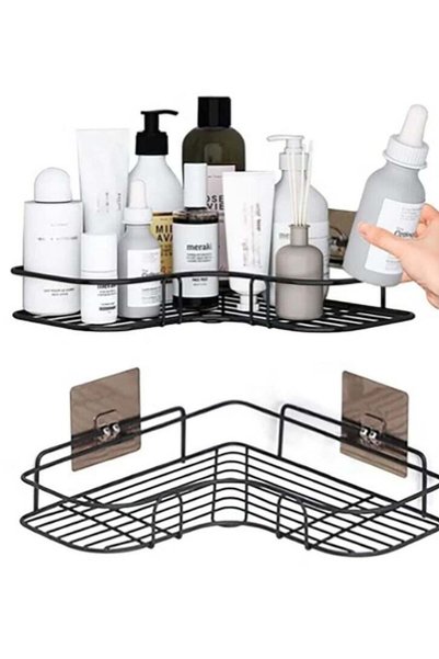 Arabest 2PCS Corner Shower Shelves,Wall Mounted Adhesive Storage Organizer fo...