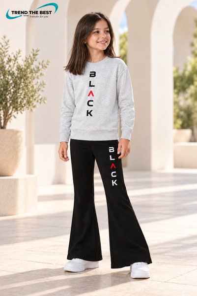 TREND THE BEST Trendin En İyisi Winter, Spring, and Autumn Girls' Black Spani...