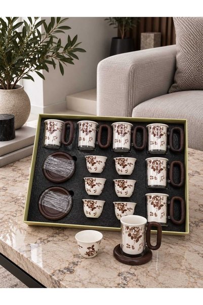 Wahat Aliamtiaz Luxury Flower Design Coffee Tea Cup Set with Saucers and Eleg...