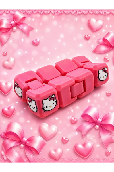 Nur3D Hello Kitty Temalı Pembe Sonsuz Küp Oyuncağı