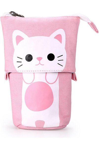 Arabest Telescopic Standing Pencil Pouch,Retractable Canvas Pen Holder,Cartoo...
