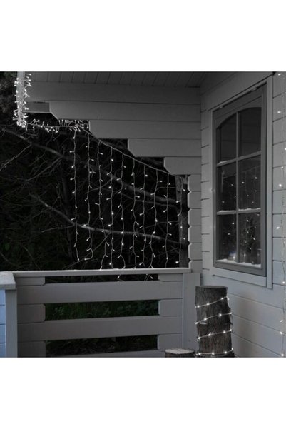 Generic Brand Instalație Crăciun tip perdea 4 m x 1 m, 240 LED-uri, alb rece,...
