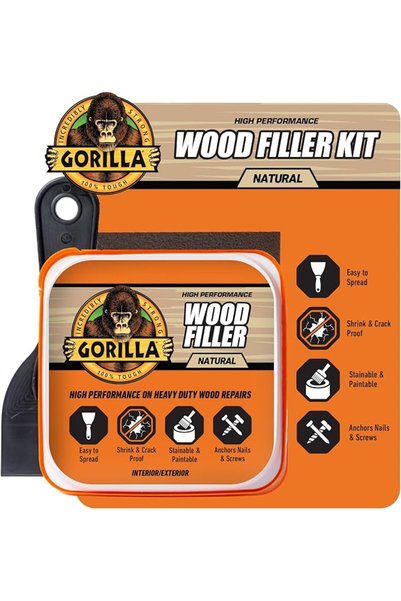 GORILLA معجون خشب متعدد الاستخدامات، بلمسة نهائية طبيعية، عبوة 16 أونصة (عبوة...